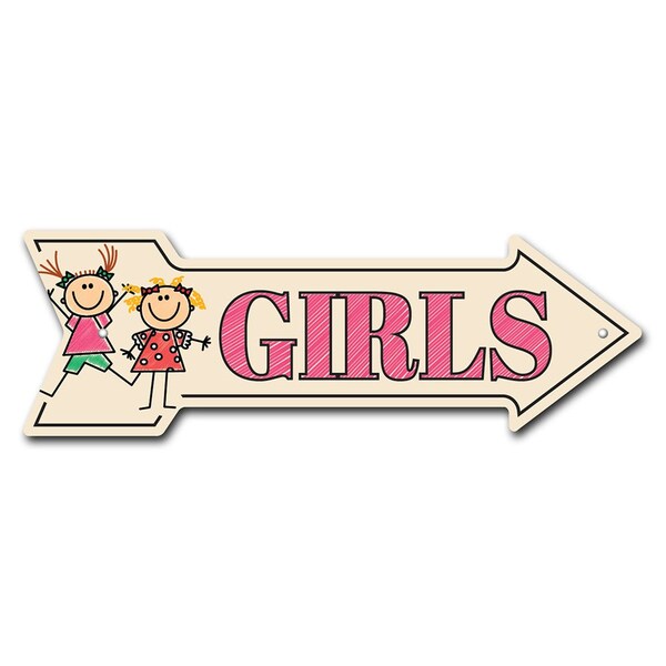 Signmission Girls Arrow Sign Funny Home Decor 18in Wide P-ARROW-999844 - main